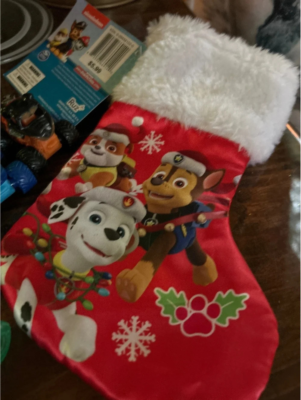 Paw Patrol Mini Monster Truck Toy Set with Christmas Stocking